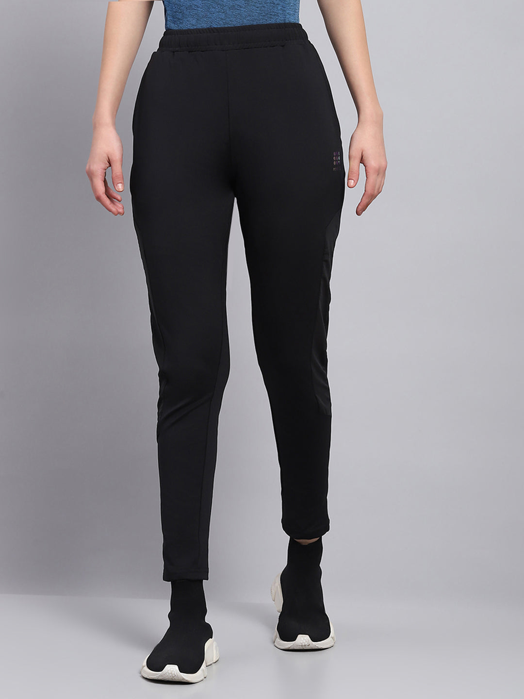 Rock.it Women Black Solid Regular Fit Lower