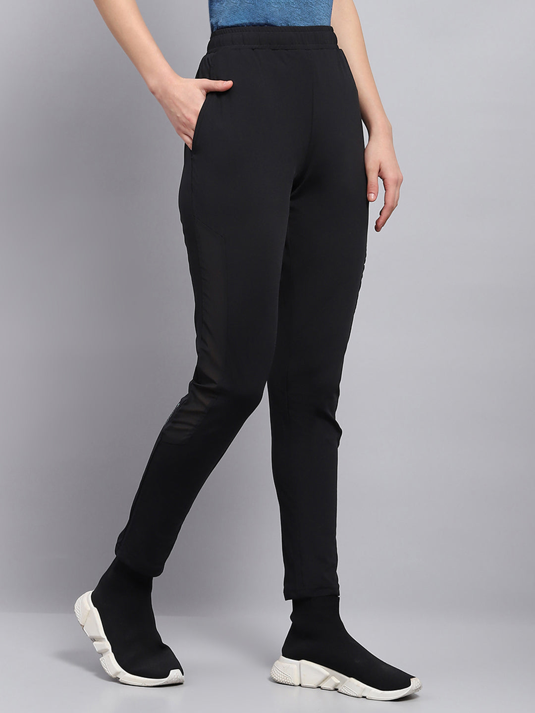 Rock.it Women Black Solid Regular Fit Lower