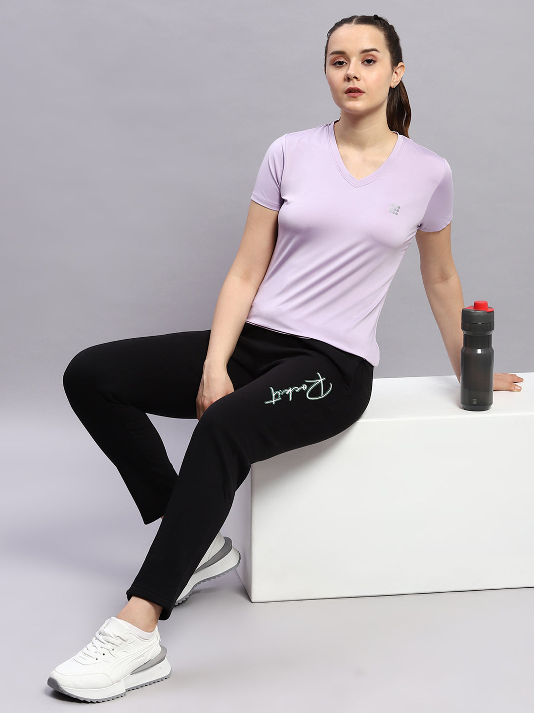 Rock.it Women Purple Solid V Neck Half Sleeve Top