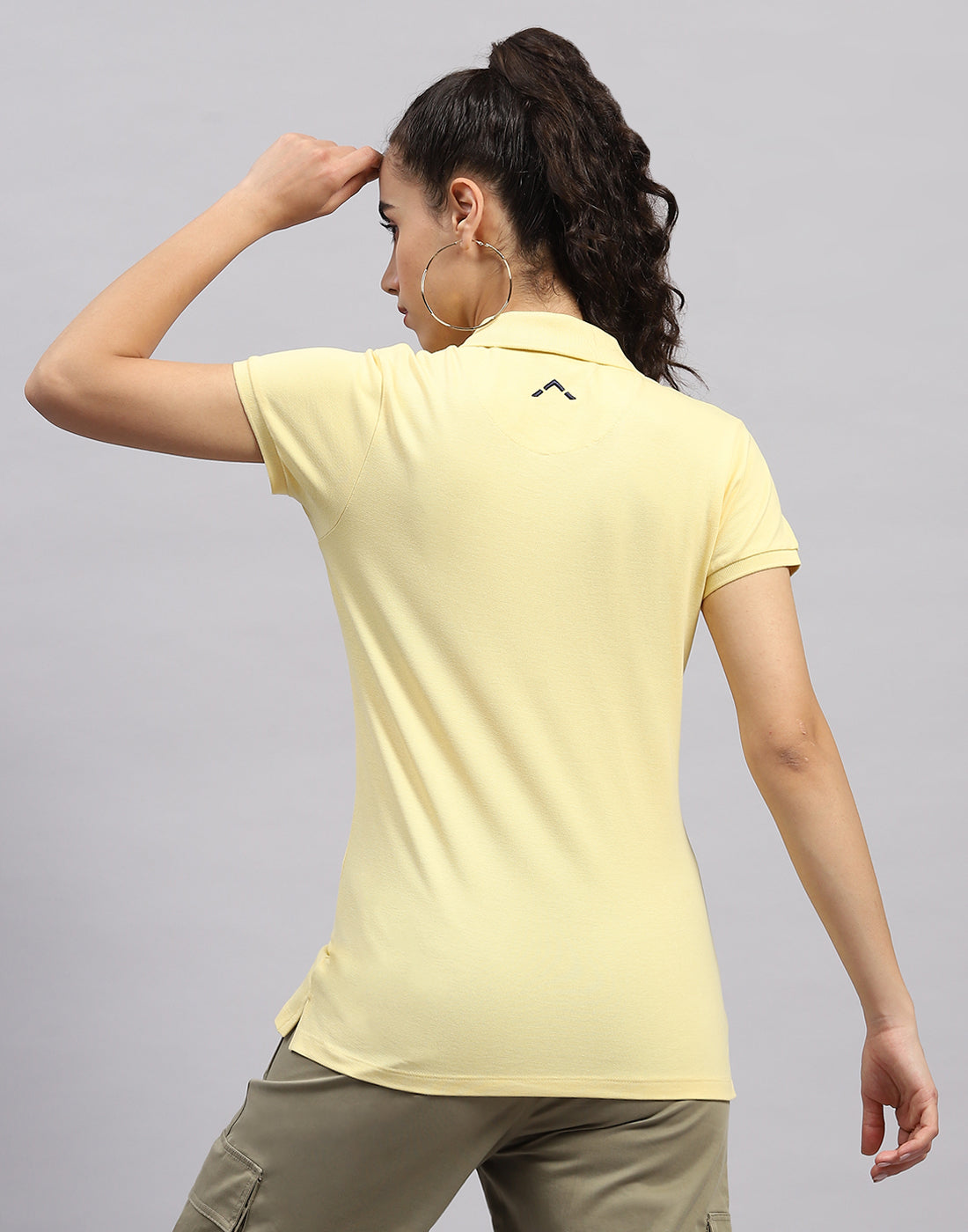 Rock.it Women Yellow Solid Polo Collar Half Sleeve T Shirt