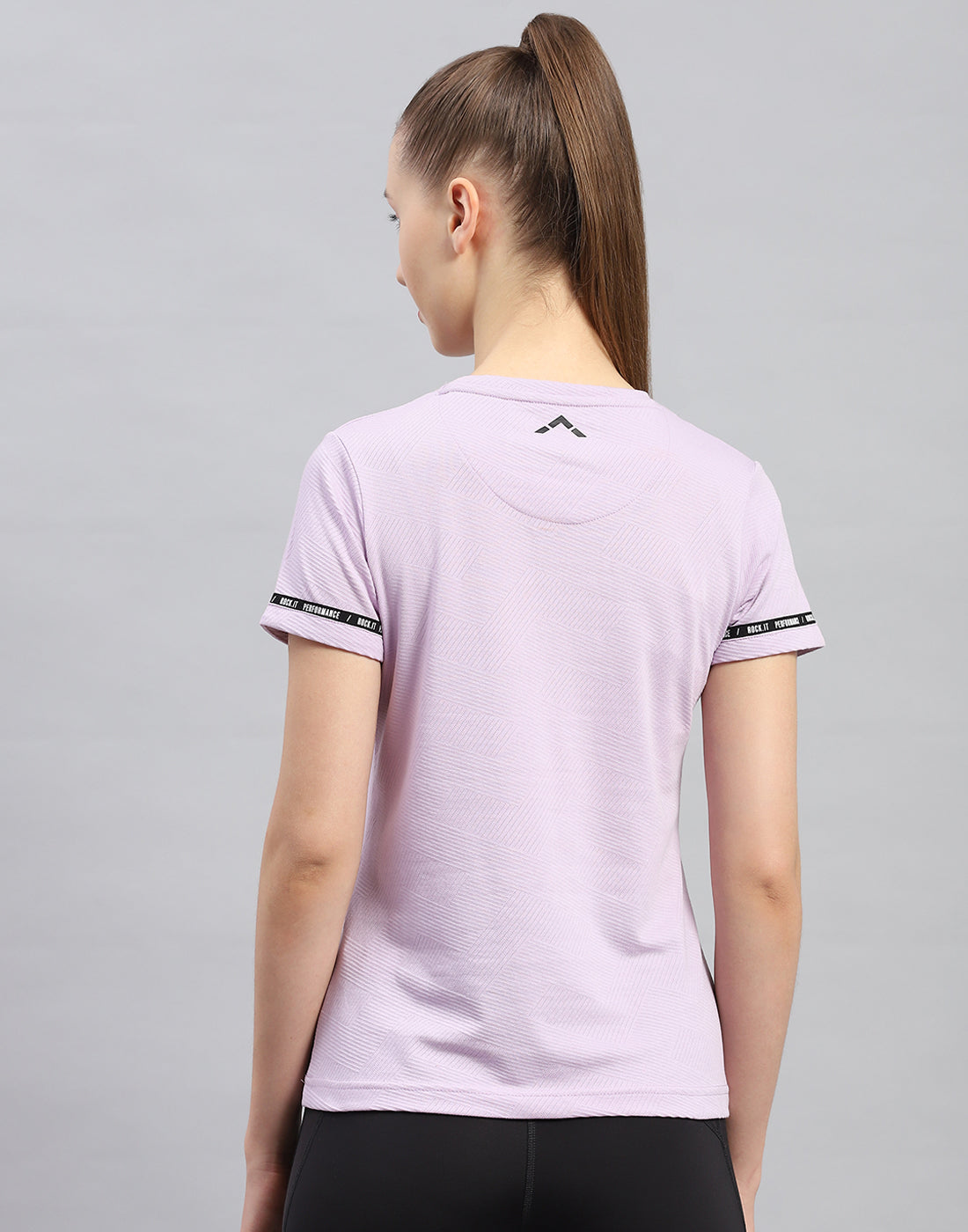 Rock.it Women Purple Solid Round Neck Half Sleeve Top