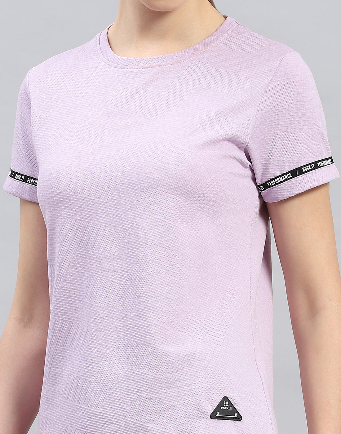 Rock.it Women Purple Solid Round Neck Half Sleeve Top