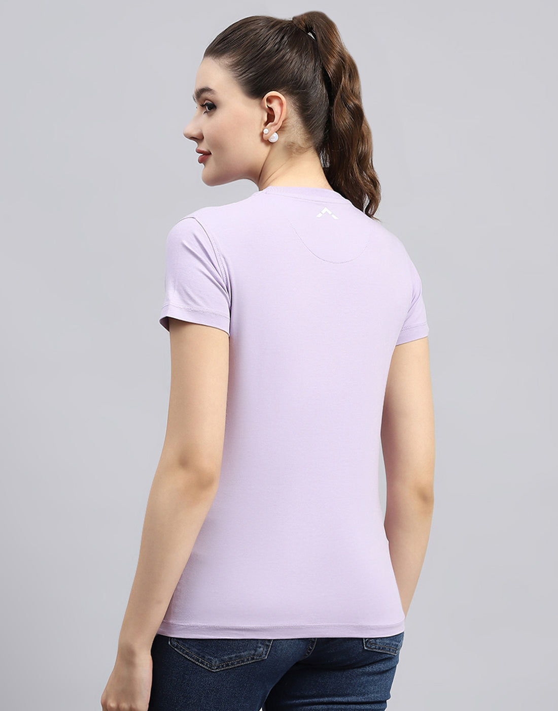 Rock.it Women Purple Solid Round Neck Half Sleeve Top
