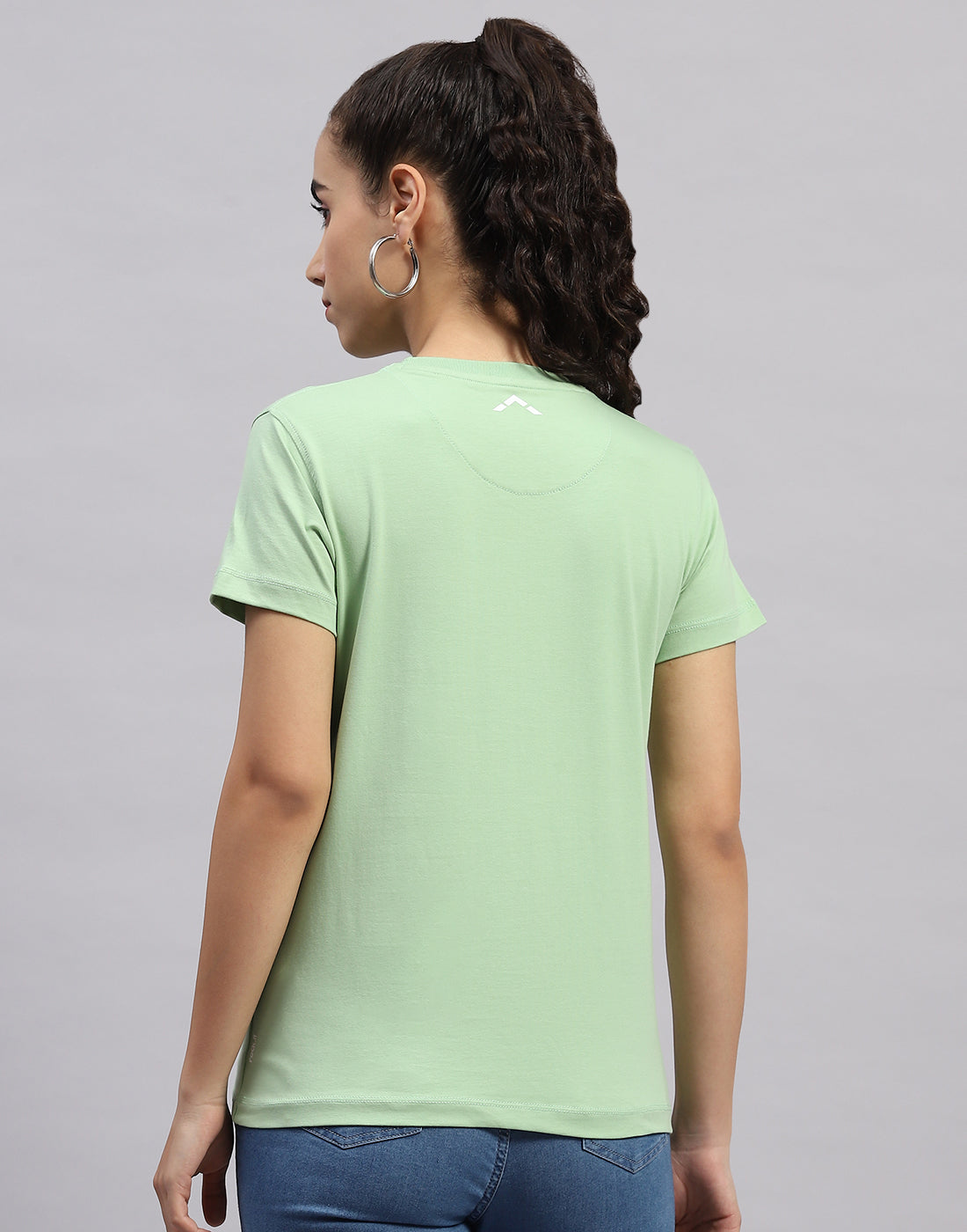Rock.it Women Green Solid Round Neck Half Sleeve Top