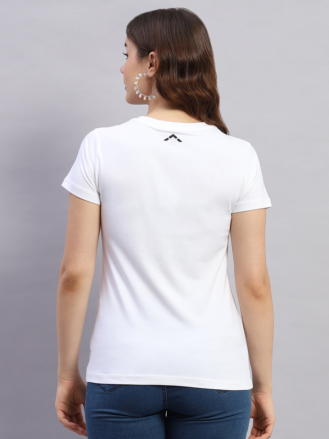 Rock.it Women White Solid V Neck Half Sleeve Top
