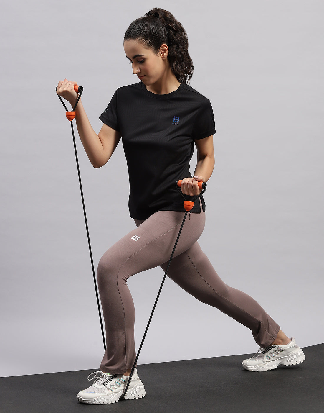 Rock.it Women Brown Solid Regular Fit Yoga Pant