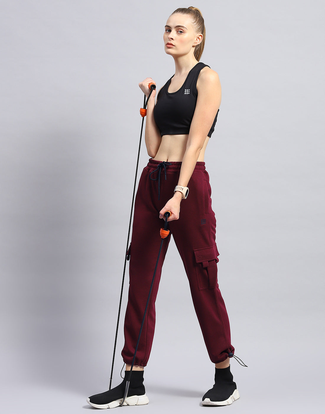 Rock.it Women Maroon Solid Regular Fit Lower