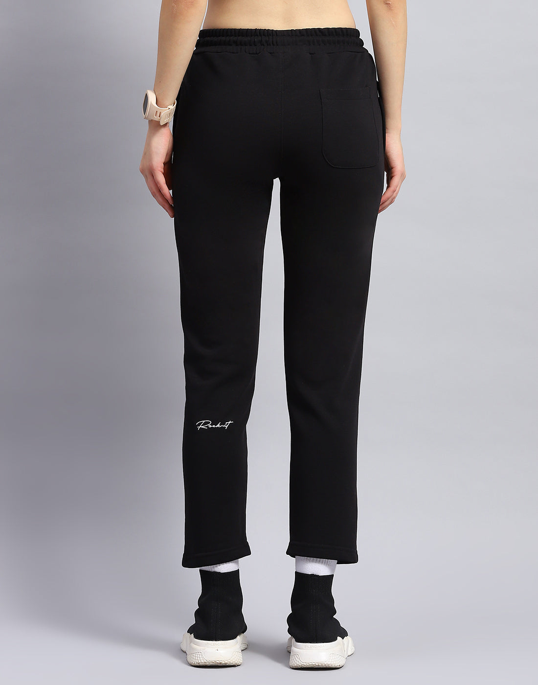Rock.it Women Black Solid Regular Fit Lower