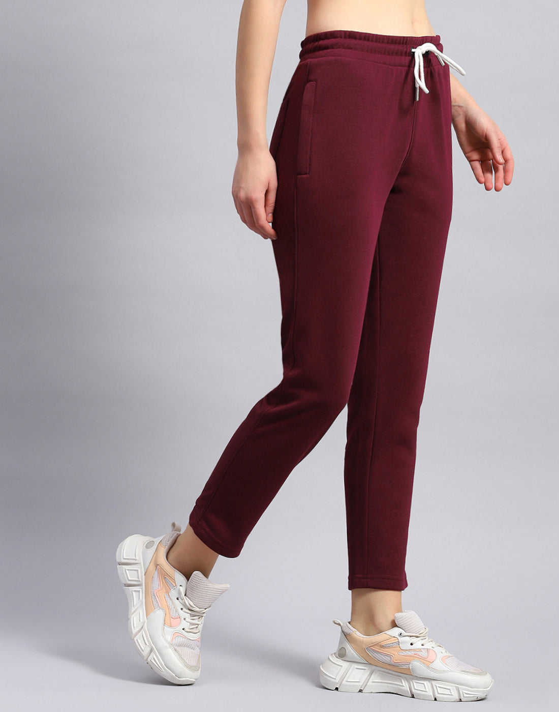 Rock.it Women Maroon Solid Regular Fit Lower