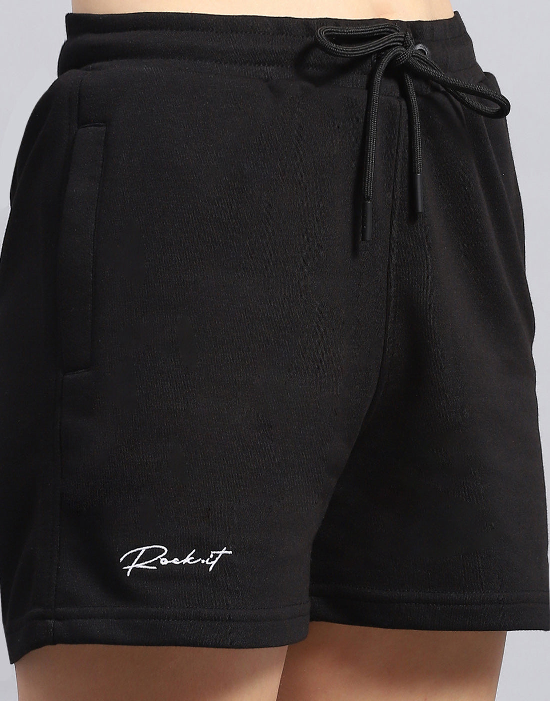 Rock.it Women Black Solid Regular Fit Short