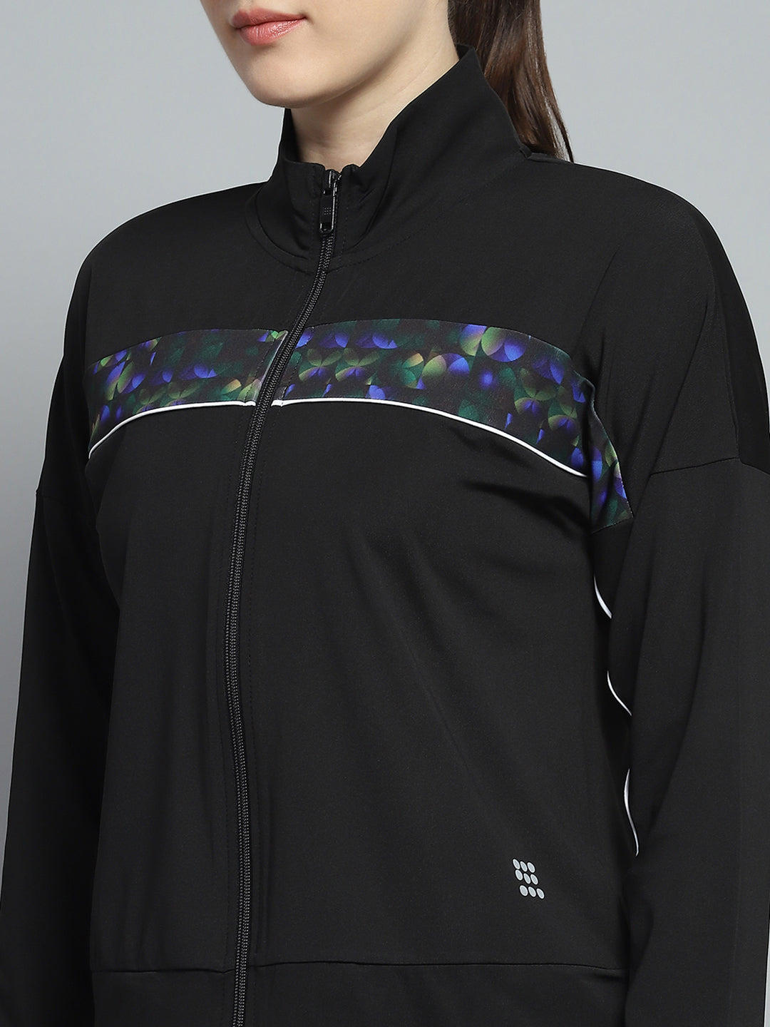 Rock.it Women Black Printed Mock Neck Full Sleeve 3Pc Cords Set