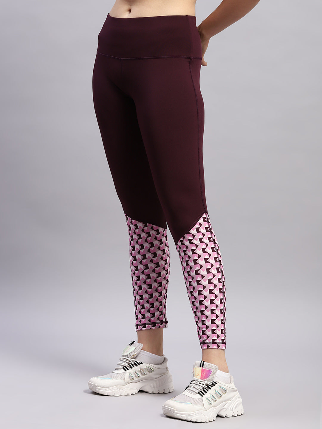 Rock.it Women Maroon Printed Band Collar Full Sleeve 3Pc Cords Set