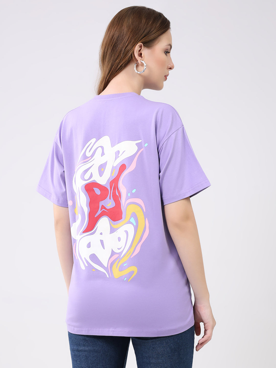 Rock.it Women Purple Printed Round Neck Half Sleeve Top