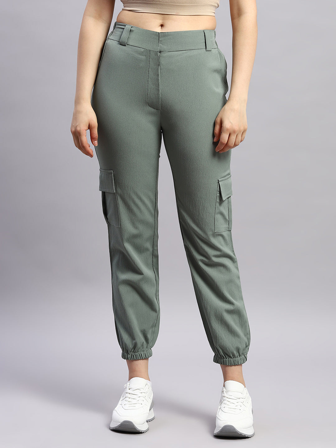 Rock.it Women Green Solid Regular Fit Lower