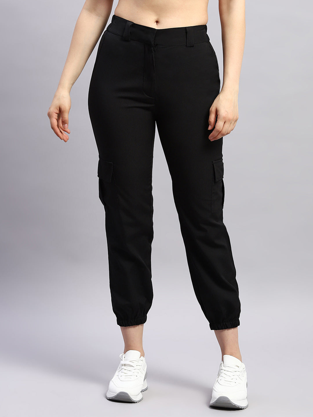 Buy Women Black Solid Regular Fit Lower Online in India