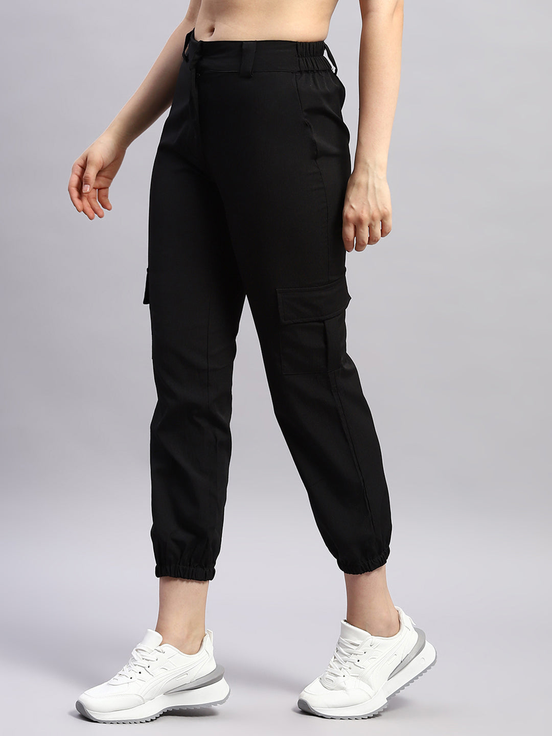 Rock.it Women Black Solid Regular Fit Lower
