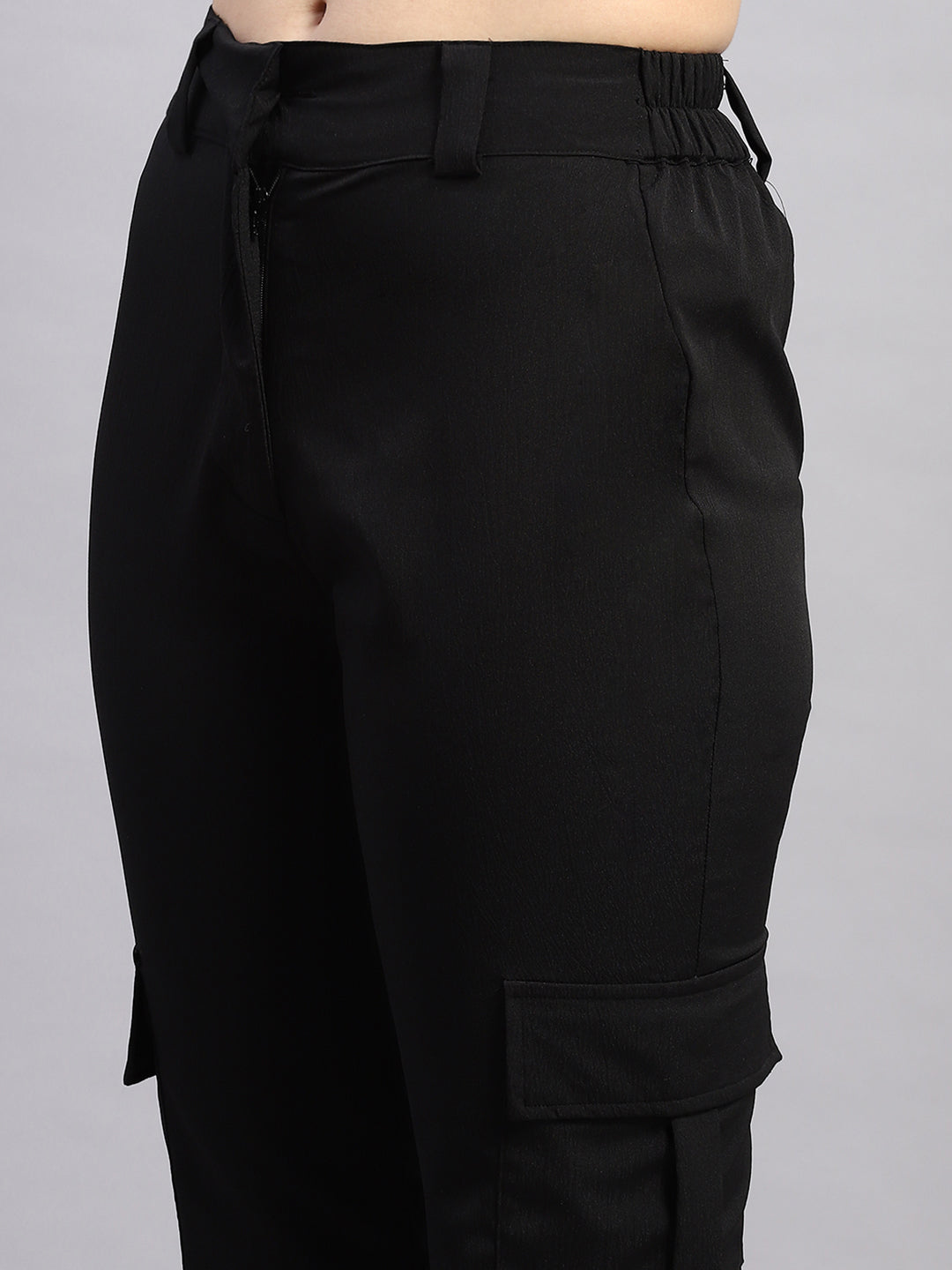 Rock.it Women Black Solid Regular Fit Lower