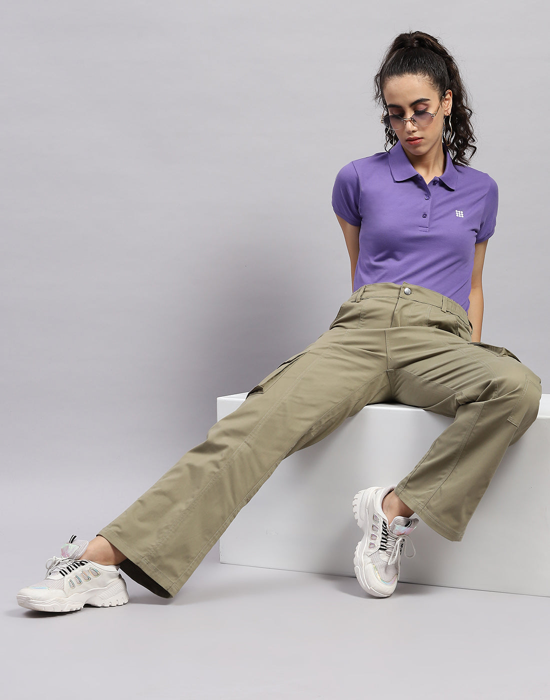 Rock.it Women Olive Solid Regular Fit Cargo