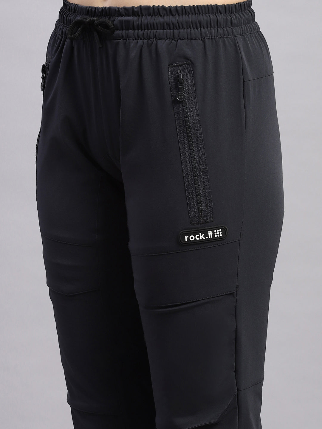 Rock.it Women Grey Solid Regular Fit Jogger