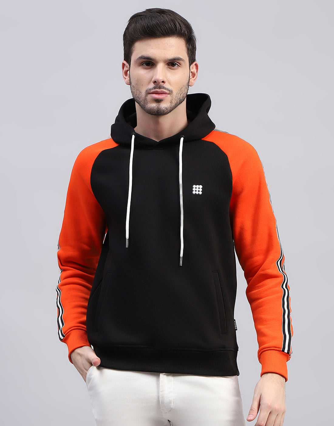 Rock.it Men Black Solid Hooded Full Sleeve Sweatshirt