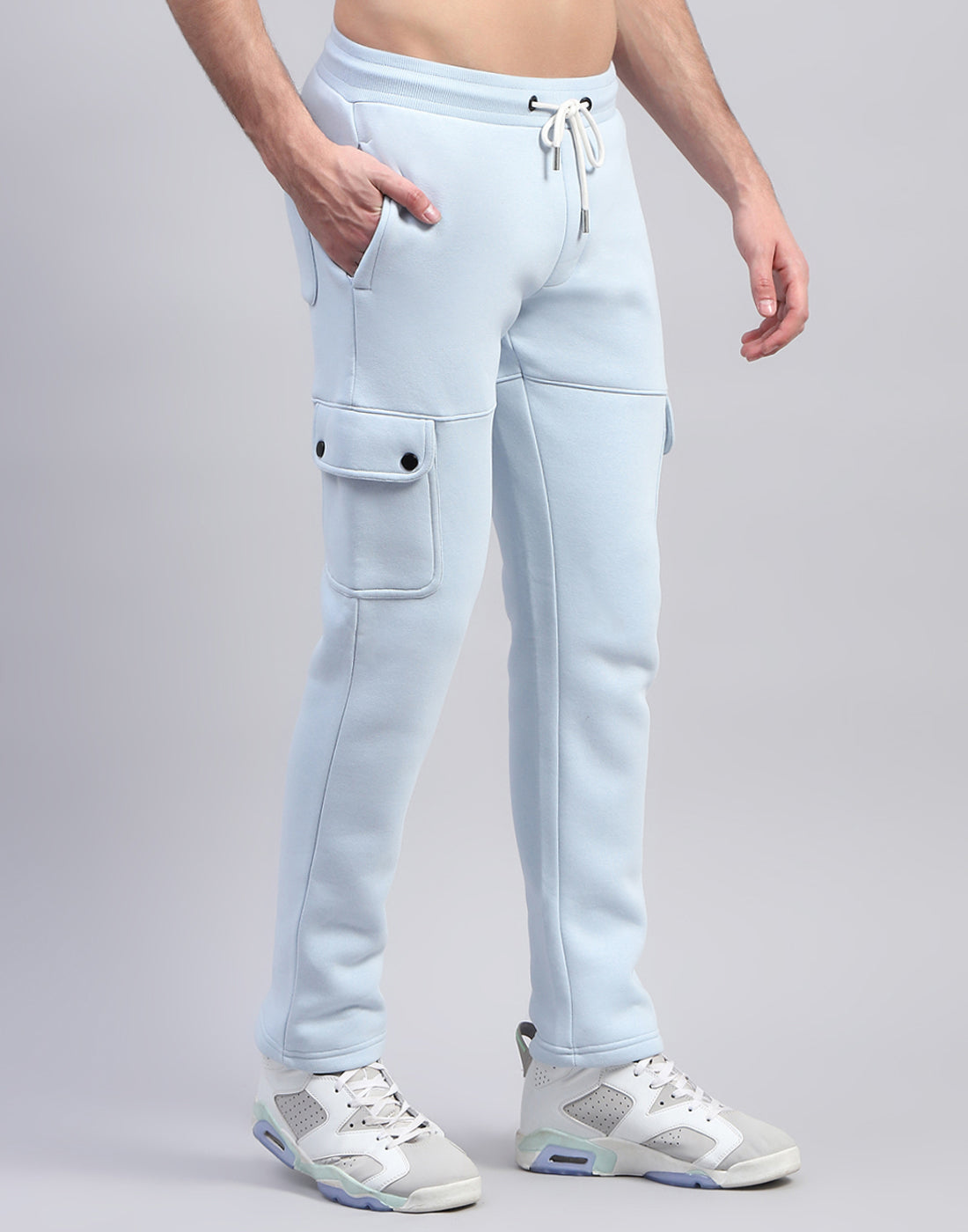 Rock.it Men Blue Solid Round Neck Full Sleeve Tracksuit