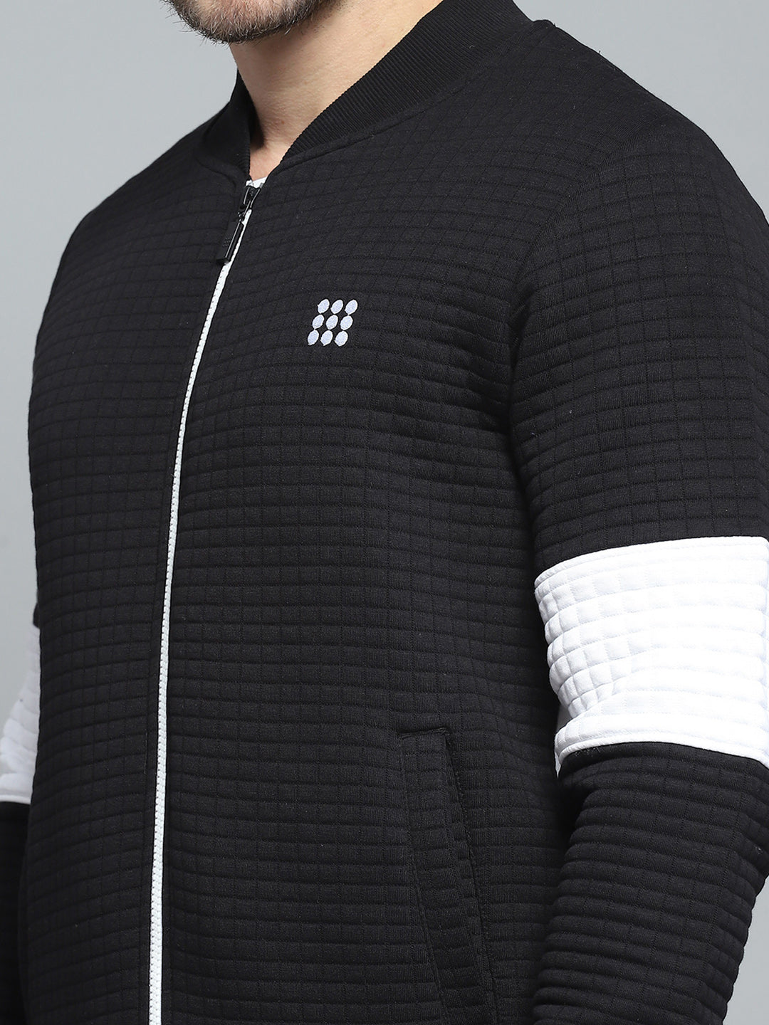 Rock.it Men Black Printed Round Neck Full Sleeve Winter Tracksuit