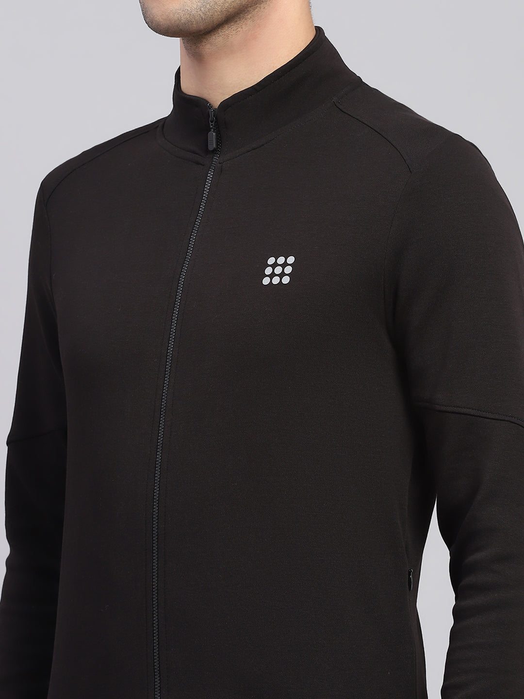 Rock.it Men Black Solid Round Neck Full Sleeve Winter Tracksuit