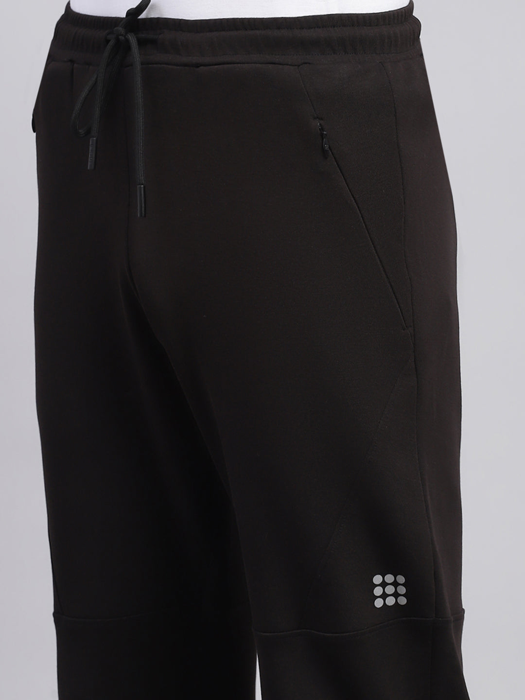 Rock.it Men Black Solid Round Neck Full Sleeve Winter Tracksuit
