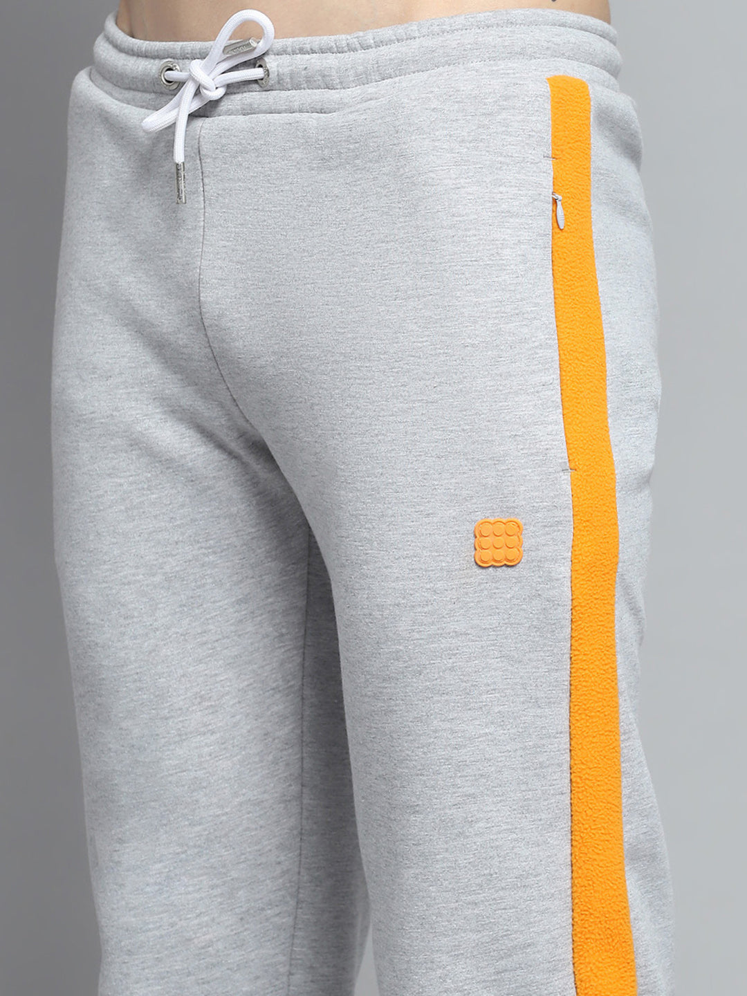 Rock.it Men Grey Solid Hooded Full Sleeve Winter Tracksuit