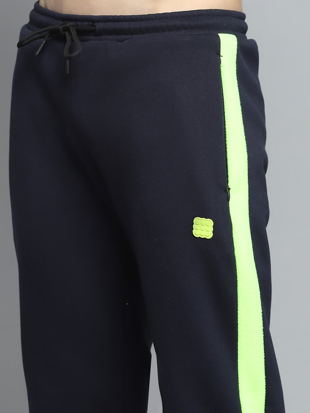 Rock.it Men Navy Blue Solid Hooded Full Sleeve Winter Tracksuit