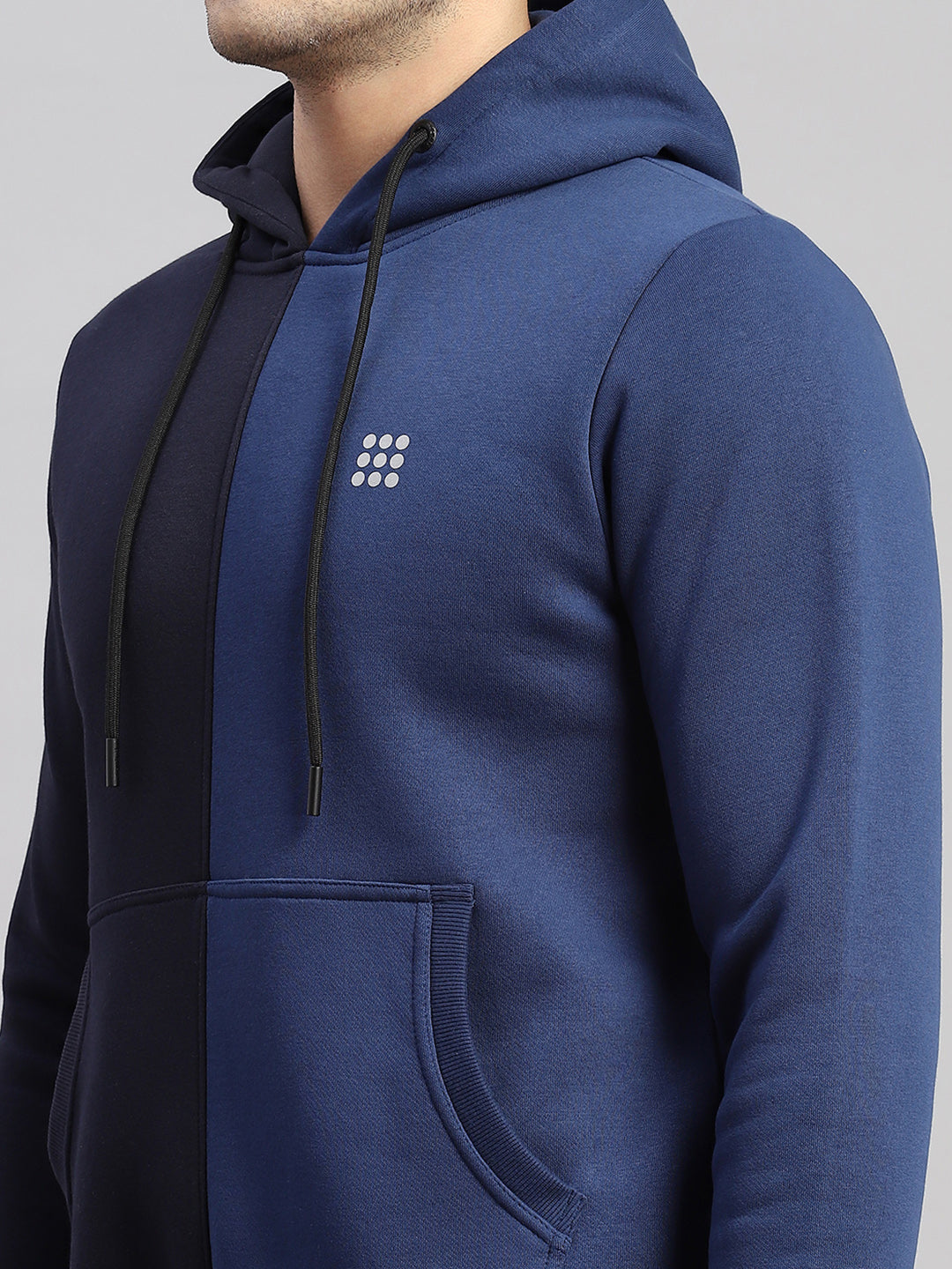 Rock.it Men Navy Blue Solid Hooded Full Sleeve Winter Tracksuit
