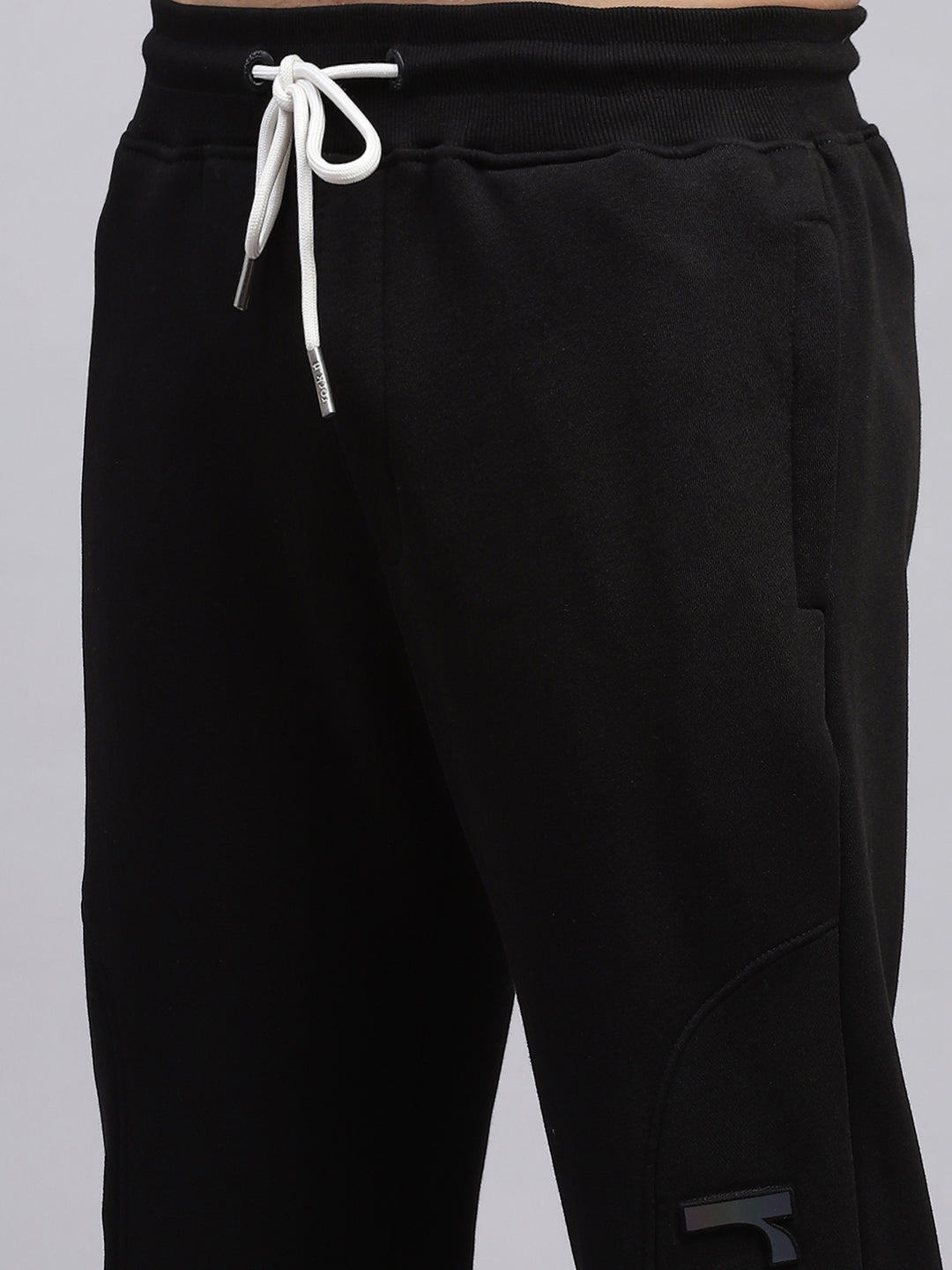 Rock.it Men Black Printed Hooded Full Sleeve Winter Tracksuit
