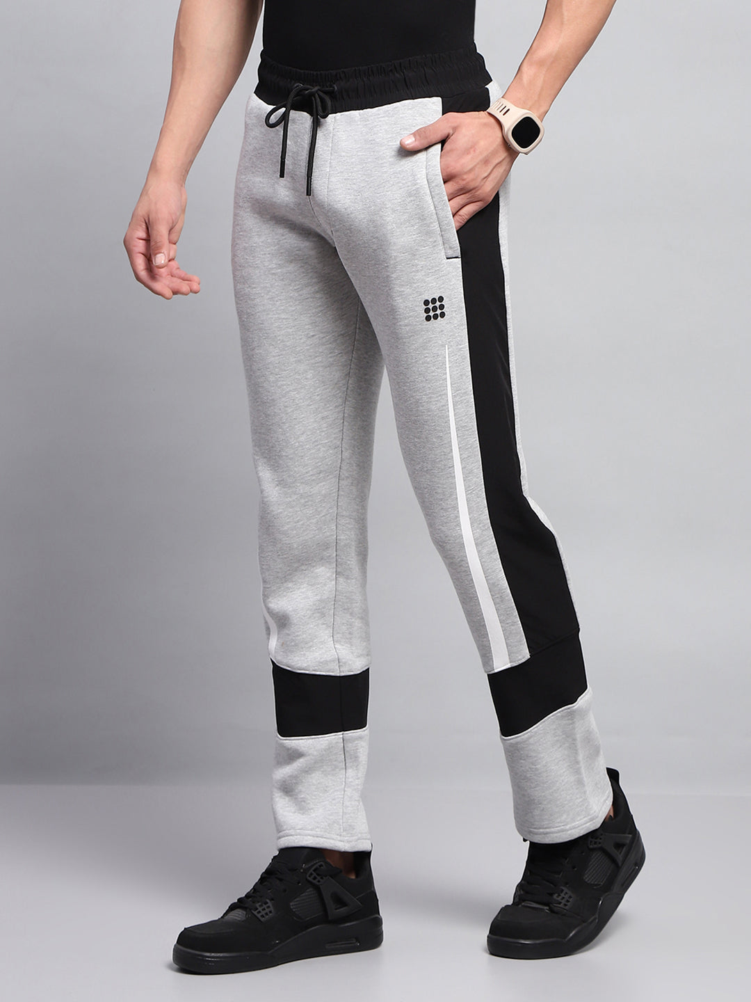 Rock.it Men Grey Solid Regular Fit Lower