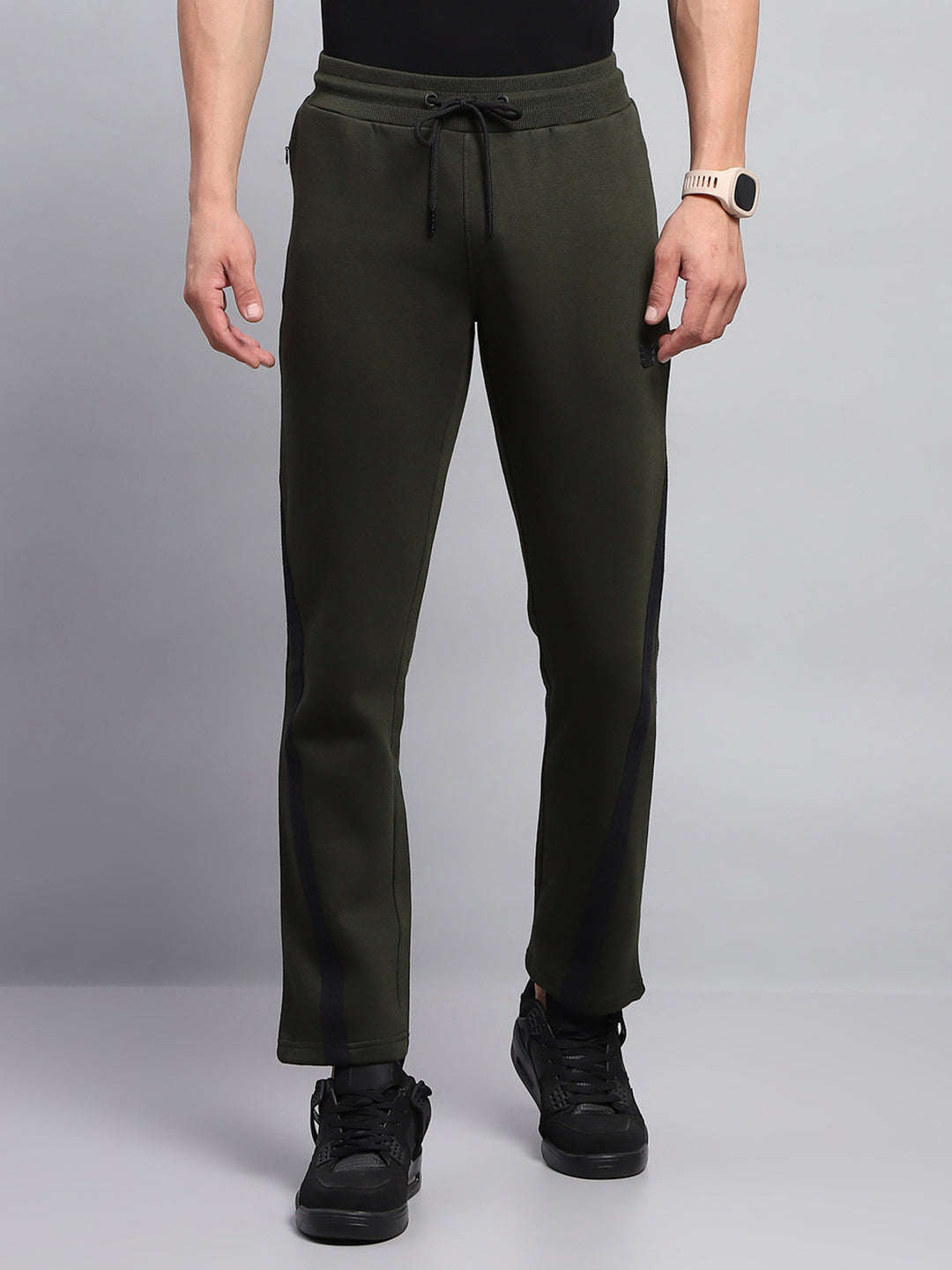 Rock.it Men Green Solid Regular Fit Lower