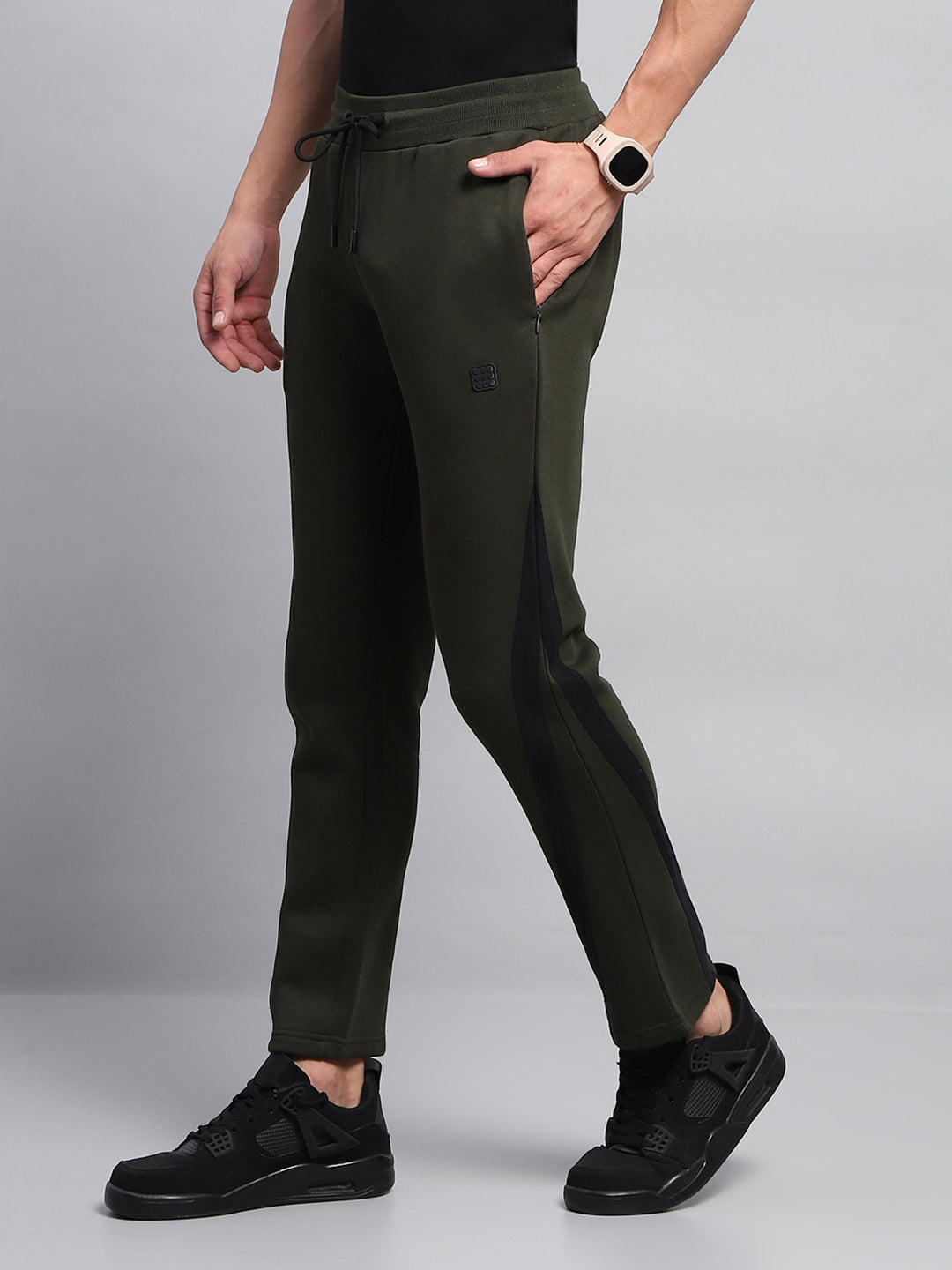 Rock.it Men Green Solid Regular Fit Lower