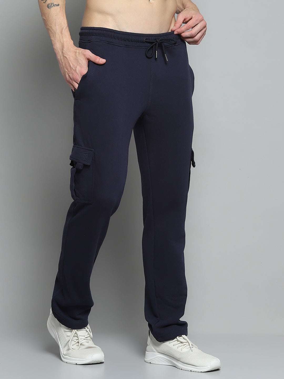 Rock.it Men Navy Blue Solid Lower