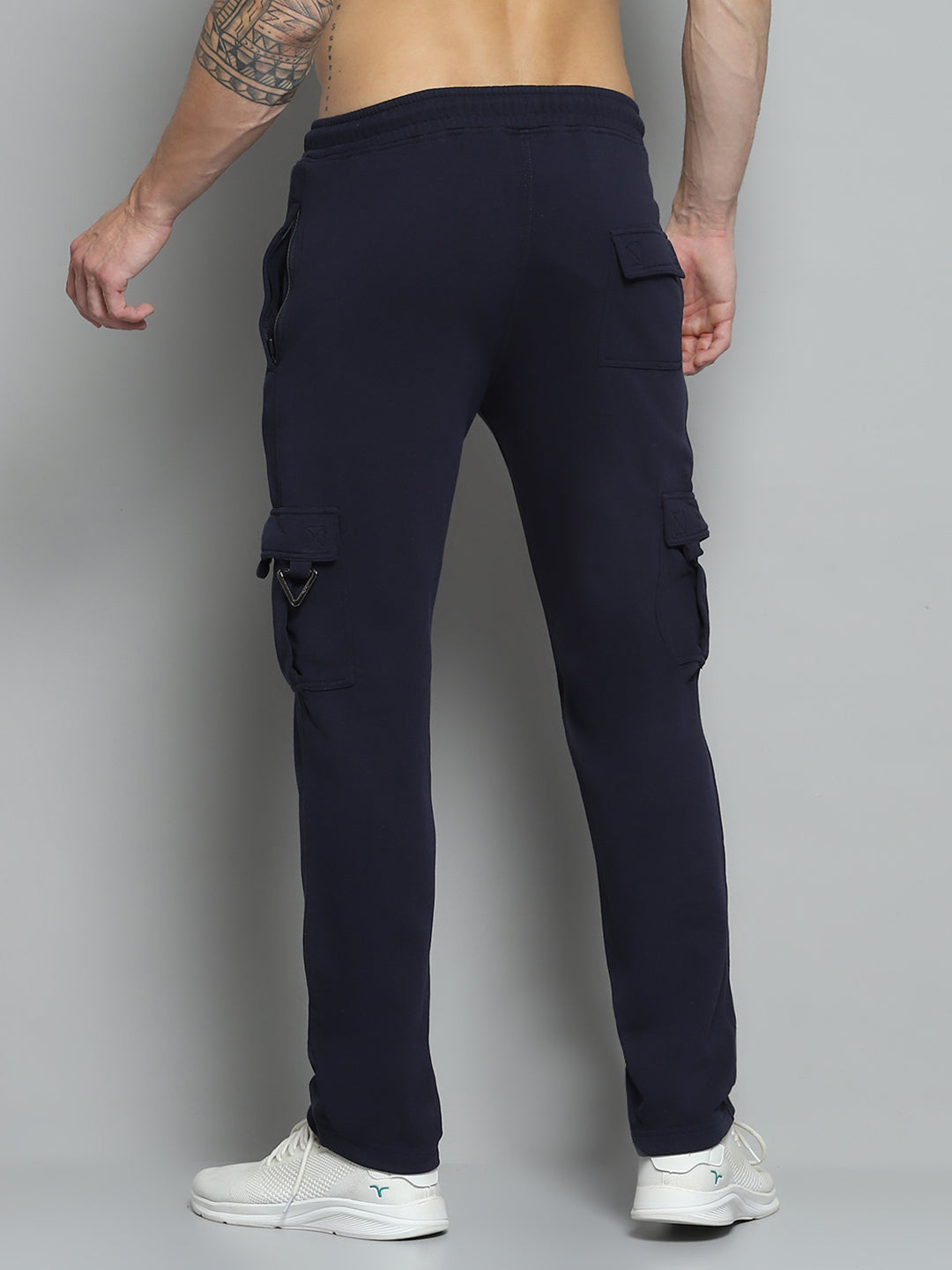Rock.it Men Navy Blue Solid Lower
