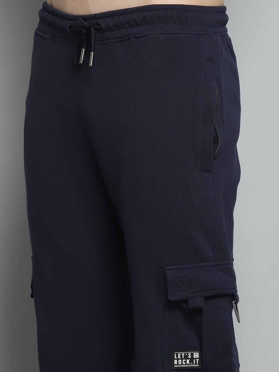 Rock.it Men Navy Blue Solid Lower
