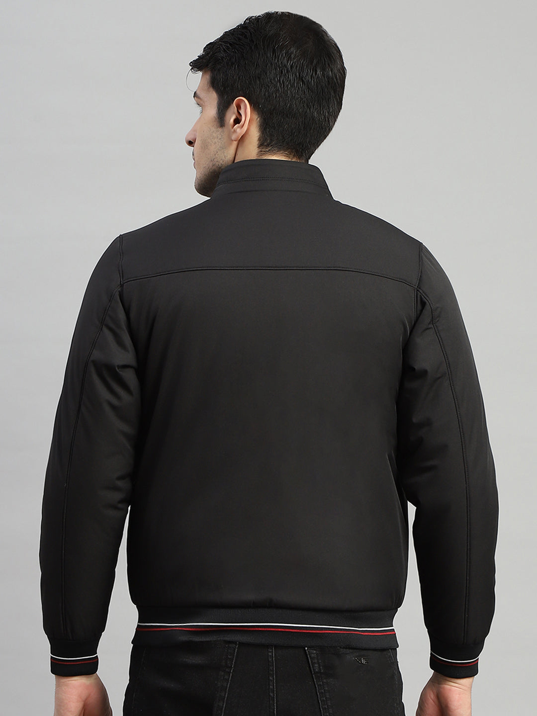 Rock.it Men Black Solid Mock Neck Full Sleeve Jacket