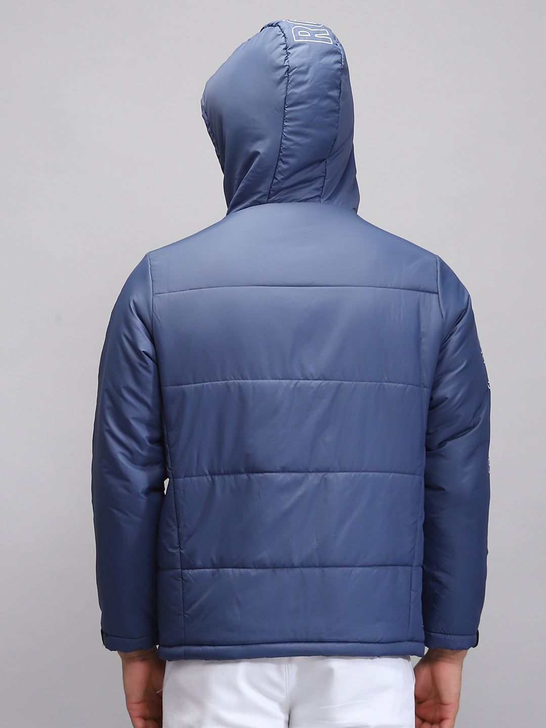 Rock.it Men Teal Blue Solid Hooded Full Sleeve Jacket