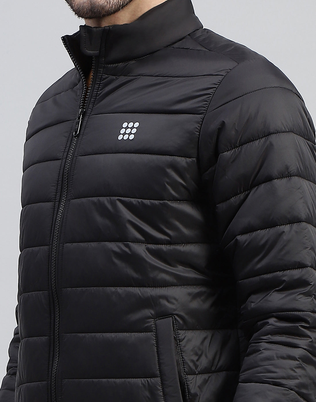 Rock.it Men Black Solid Band Collar Full Sleeve Jacket