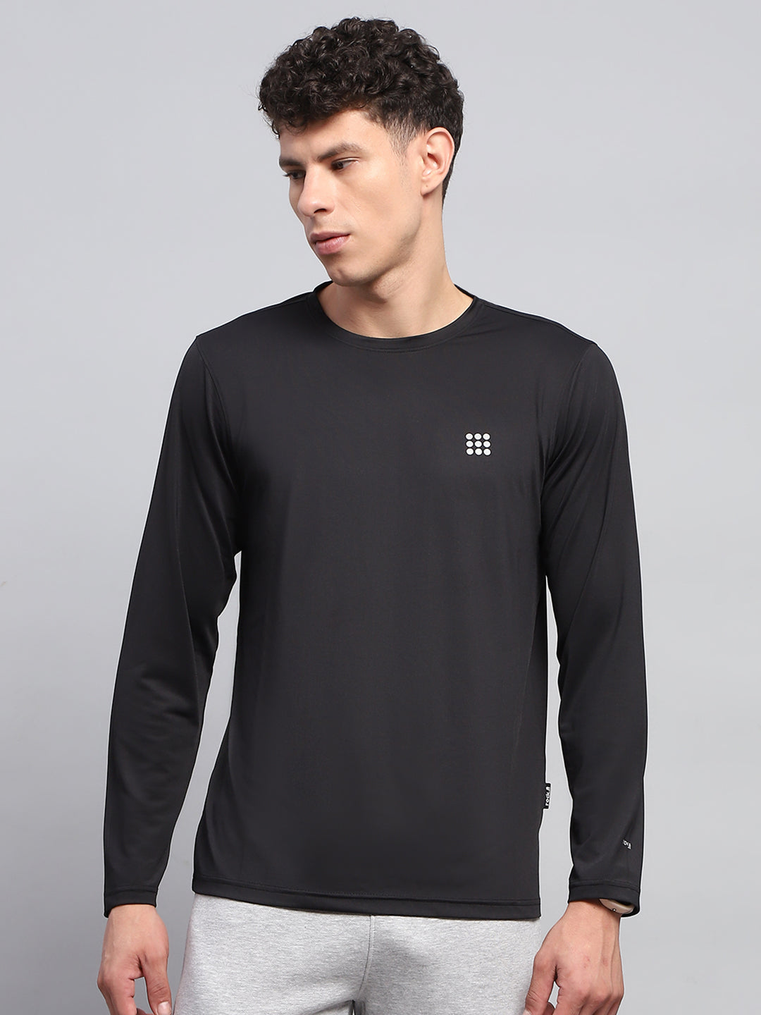 Rock.it Men Black Solid Round Neck Full Sleeve Winter T-Shirt