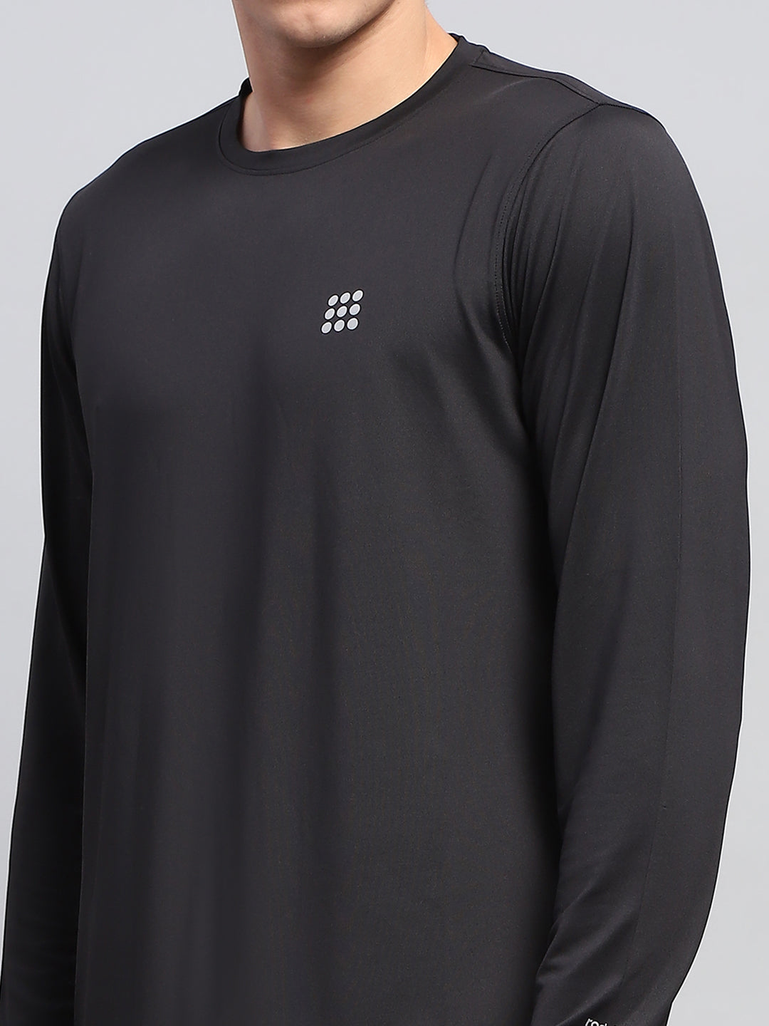 Rock.it Men Black Solid Round Neck Full Sleeve Winter T-Shirt