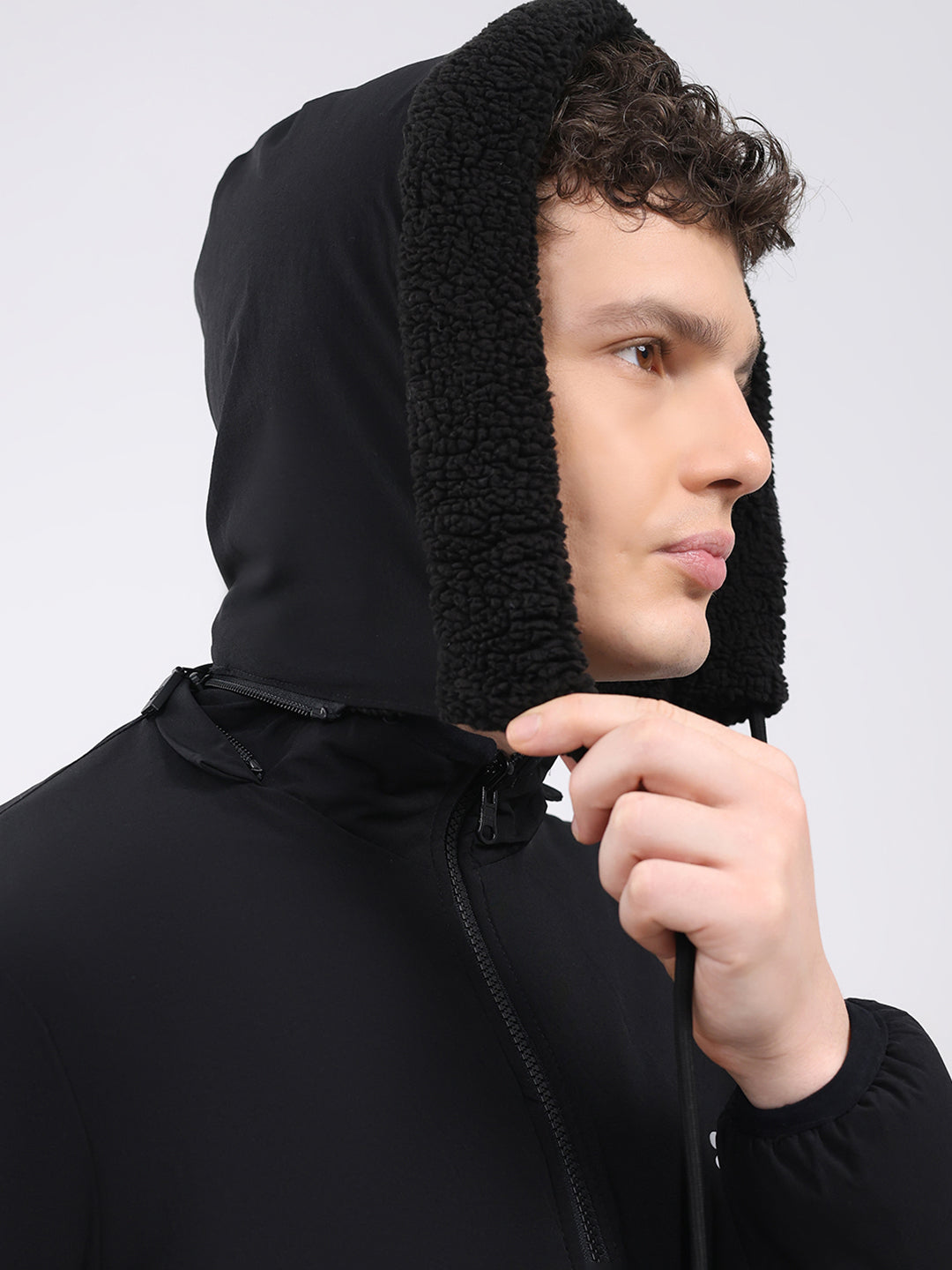 Rock.it Men Black Solid Hooded Full Sleeve Reversible Jacket