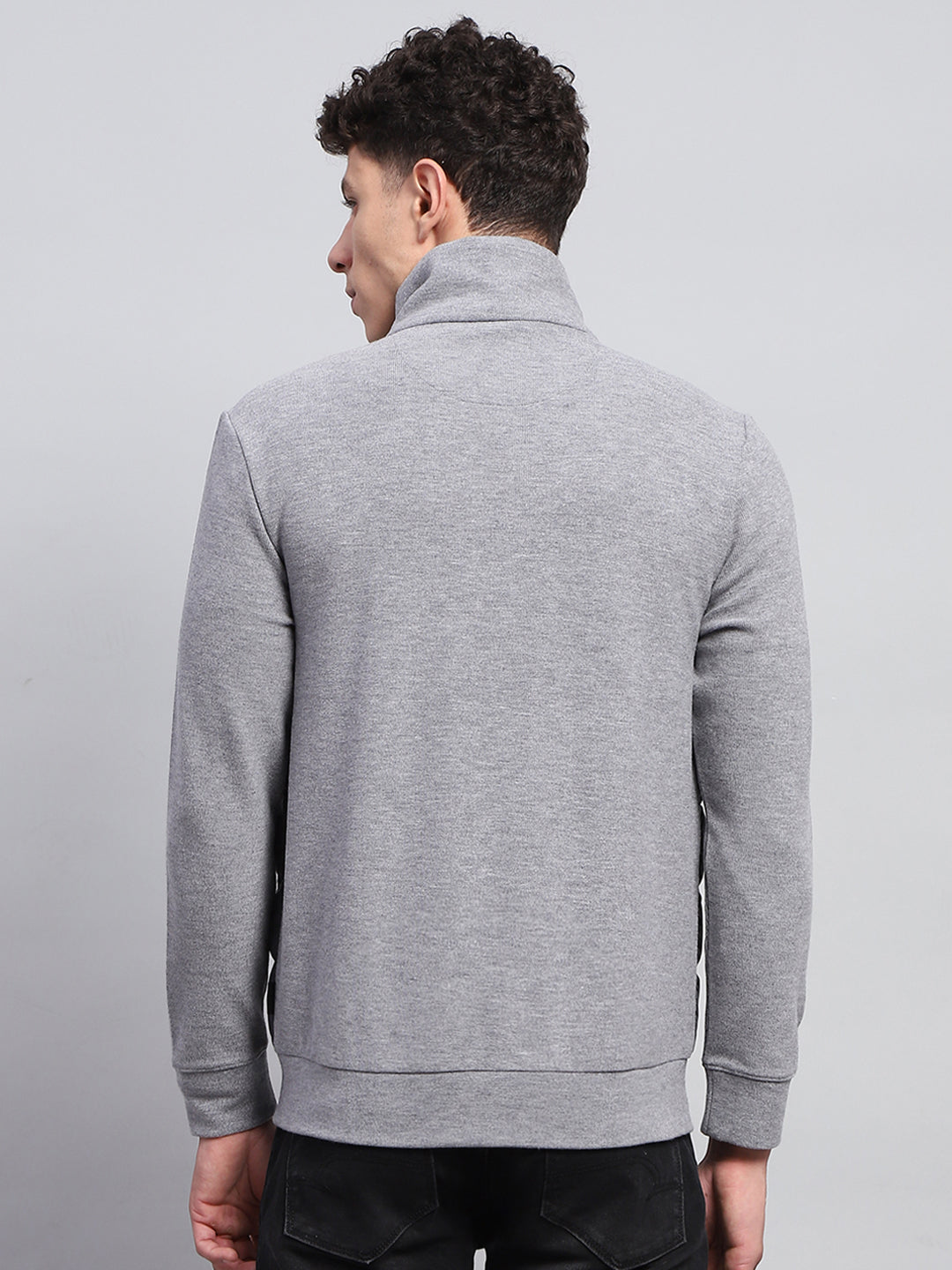 Rock.it Men Grey Solid Collar Full Sleeve Jacket