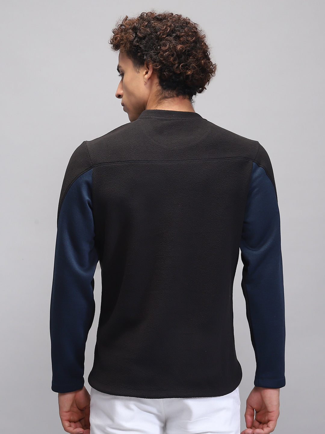 Rock.it Men Teal Blue Solid Round Neck Full Sleeve Sweatshirt