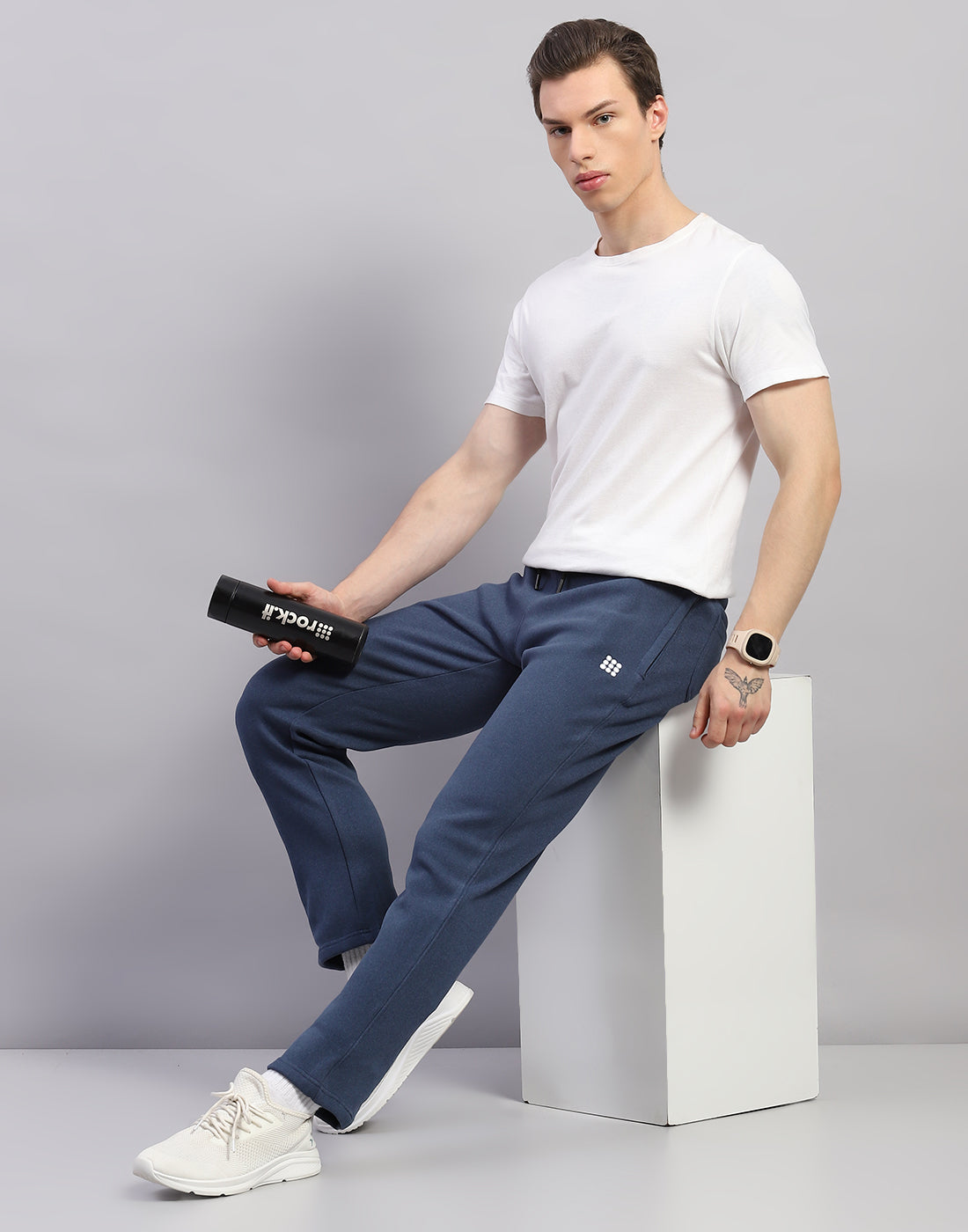 Rock.it Men Blue Printed Regular Fit Winter Lower