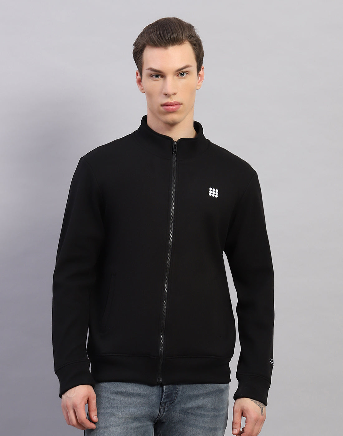 Rock.it Men Black Solid Round Neck Full Sleeve Sweatshirt