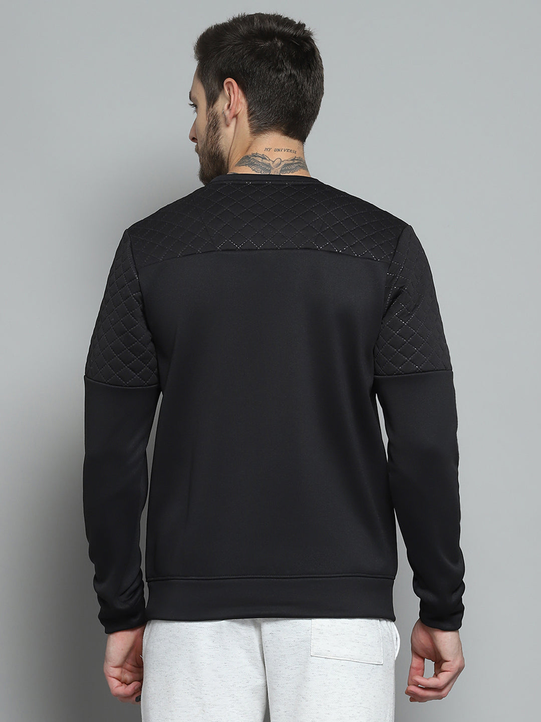 Rock.it Men Black Printed Round Neck Full Sleeve Sweatshirt