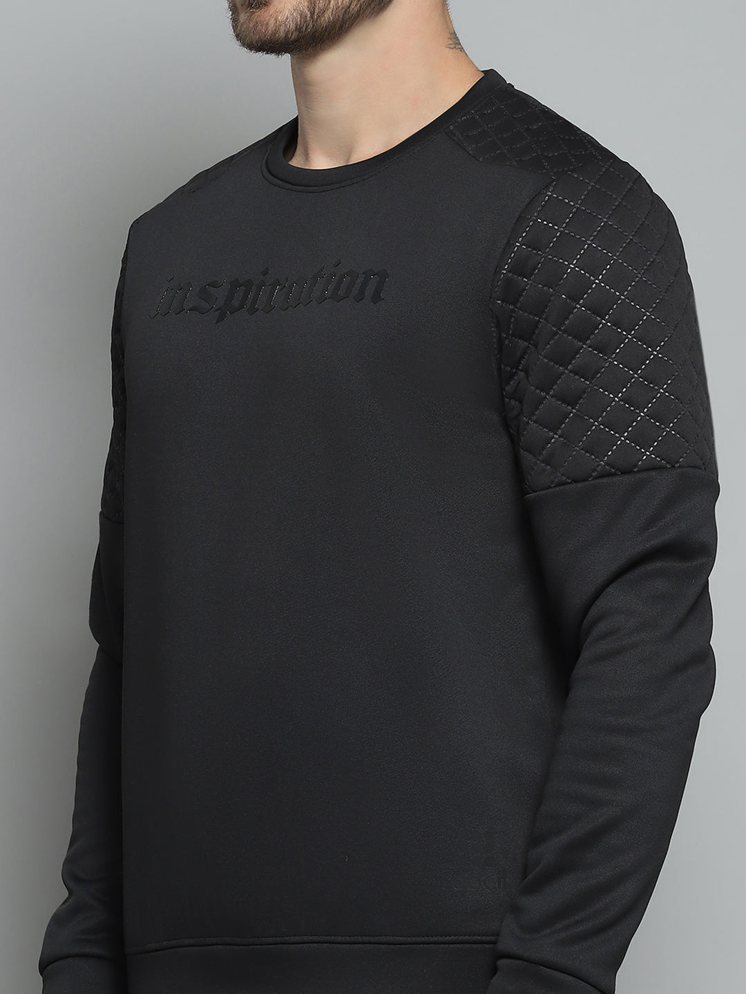 Rock.it Men Black Printed Round Neck Full Sleeve Sweatshirt